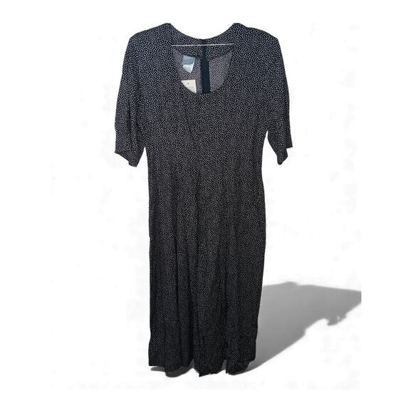 New with Tags Vintage Rabbit Designs Dress Navy Print Shoulder Pads Size 14 - Picture 2 of 12